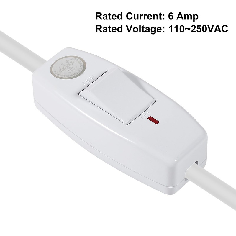 XIITIA 2pcs Inline Cord Switch, AC 250V 6A On-Off DPST
