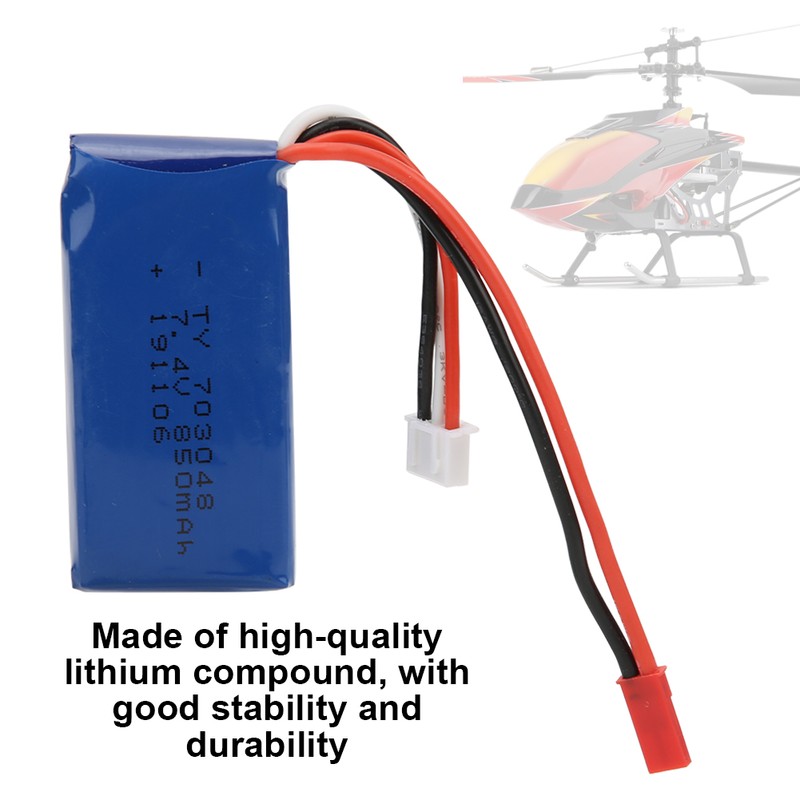 RC Helicopter Battery 7.4V 850MAH for WLtoys V912 V262 V333