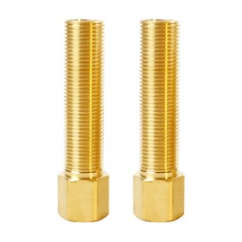 Hooshing 2PCS Brass Extension Pipe Fitting 1/2" Female to 1/2" Male Pipe Nipple Connector Converter Adapter Length 3.94 Inch/100 mm