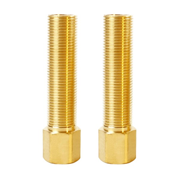Hooshing 2PCS Brass Extension Pipe Fitting 1/2" Female to 1/2"