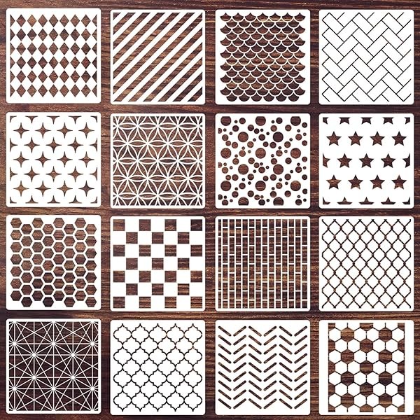 Geometric Stencils for Crafts Reusable Texture Stencils Layering Stencil for