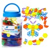 Odoorgames 140 Pcs Translucent Pattern Blocks - Educational Light Table