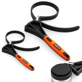 2-Piece Strap Wrench Set, Adjustable Rubber Oil Filter Wrench Max Diameter 4" and 6", Jar Opener Set Heavy Duty Blet Wrenches for Drain Sewer Cap Sink Pliers Nut Shower Head Valve Removal