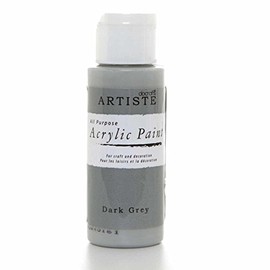 Artiste Acrylic Paint 59ml 2Oz Dark Grey, Quick-Drying Professional Art, Craft and Hobby Artists Paint, Vibrant Colour, Water-Based Paints Cover All Surfaces with Ease, Ideal for Travel Artists