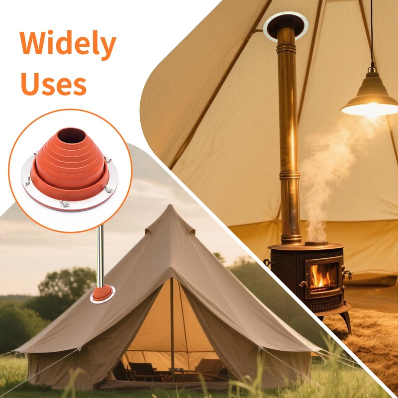 Cyvposm Silicone Stove Jack Kit for Tent,Flexible High Temp Tent