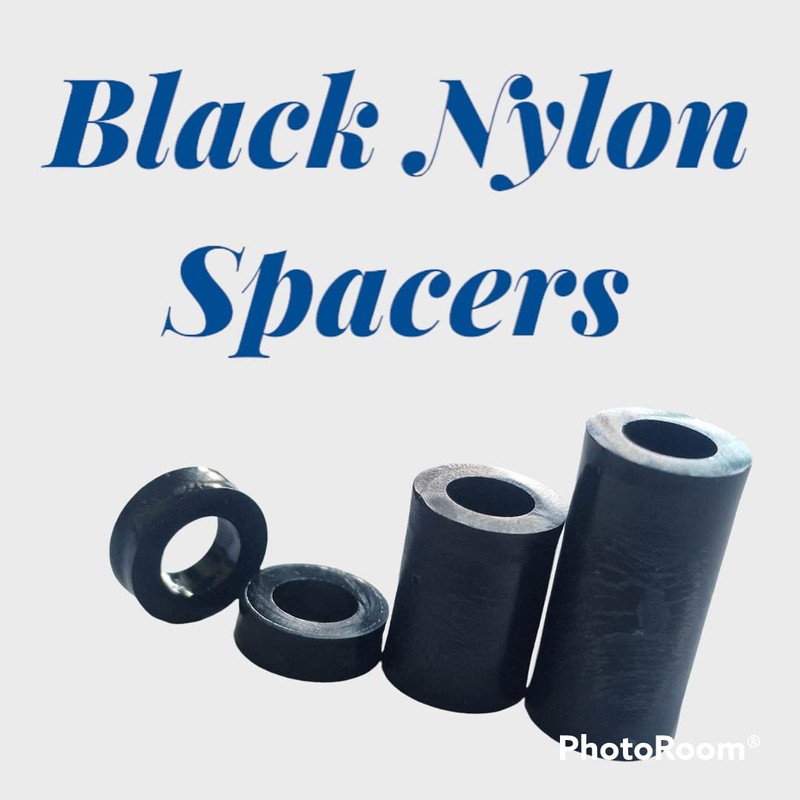 Pack of 12 M6 x 15mm Black Nylon Spacers and