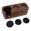 Coffee Tamper Holder 3 Holes Walnut Wood Prevent Slip Stable