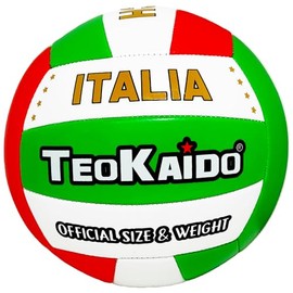 CUCUBA Volleyball Beach Volley Match Model with Italian Crest (White Red Green) for Training or Play Diameter 21 cm