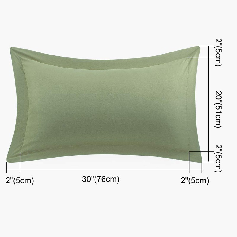 PiccoCasa Pillow Shams Double Brushed Microfiber, 2 Packs Pillowcases with