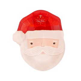 YöL Set Of 6 Santa Claus Paper Plates Disposable Xmas Dinner Lunch Party Tableware