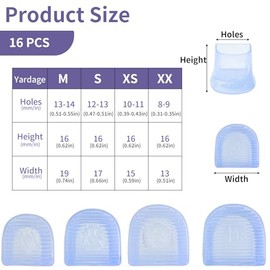 BEILUBANG BEILUBANG 16PCS U-Shape 4 Sizes High Heels Heel Protectors, Anti-Slip and Noise Reduction, Replacement for Shallow Shoes Fine High Heels Heel Protectors, Outdoor (Clear, XX,XS,S,M)