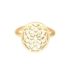 Elli Women's Ring Dream Catcher Gold-Plated Silver 925, Silver, No Gemstone