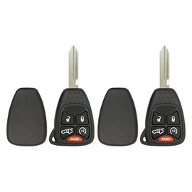 Keyless2Go Replacement for 5 Button Remote Key Shell Chrysler Jeep Dodge OHT692427AA- 2 Pack