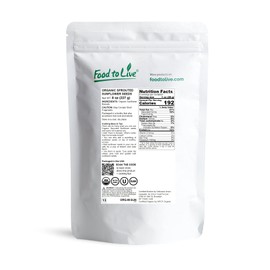 Organic Sprouted Sunflower Seeds, 8 Ounces — Non-GMO, Kosher, No Shell, Unsalted, Raw Kernels, Vegan Superfood, Sirtfood, Bulk