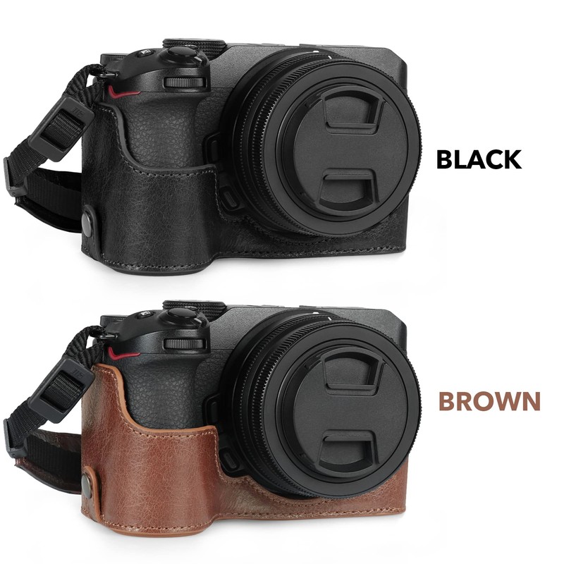 MegaGear EVER READY Genuine Leather Camera Case Compatible with Nikon