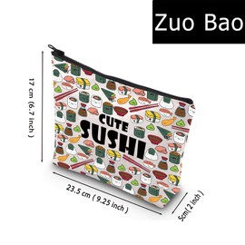 Cute Sushi Cosmetic Bag Sushi Lover Gift Sushi Fans Makeup Bag Japanese Food Lover Gift (Sushi)