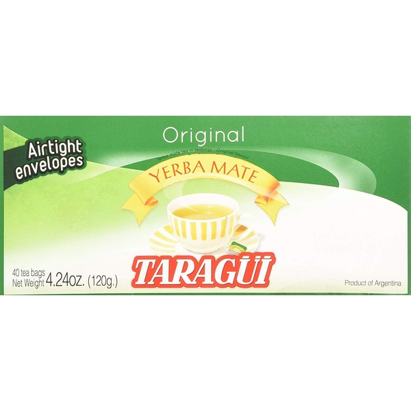 Taragui Yerba Mate - 40 Tea Bags - Yerba Mate En Saquitos - PACK OF 3