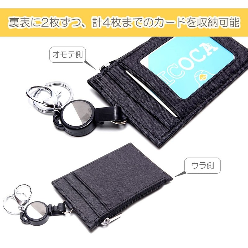 GoodsLand GD-LILPCS-LBL Pass Case IC Card Case Commuter Holder Retractable
