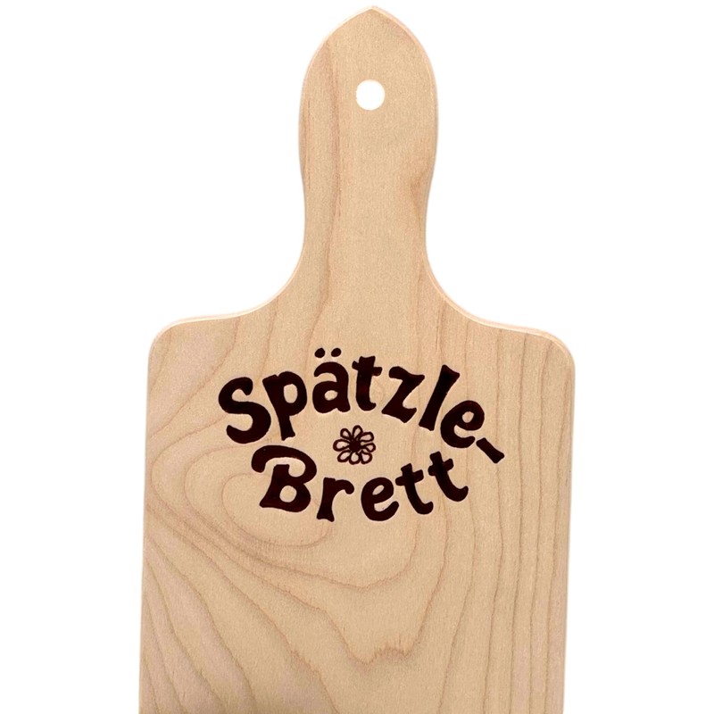 Wooden spaetzle board with stainless steel scraper mediatrades