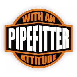 Unbranded/Generic 3pcs Pipefitter With An Attitude Hard Hat Decals Helmet Stickers Plumbing Pipe