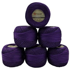 YarnArt Tulip 6 x 50 g Package Silk Yarn Microfibre, Satin Yarn Shiny Colours Available (Purple 478)