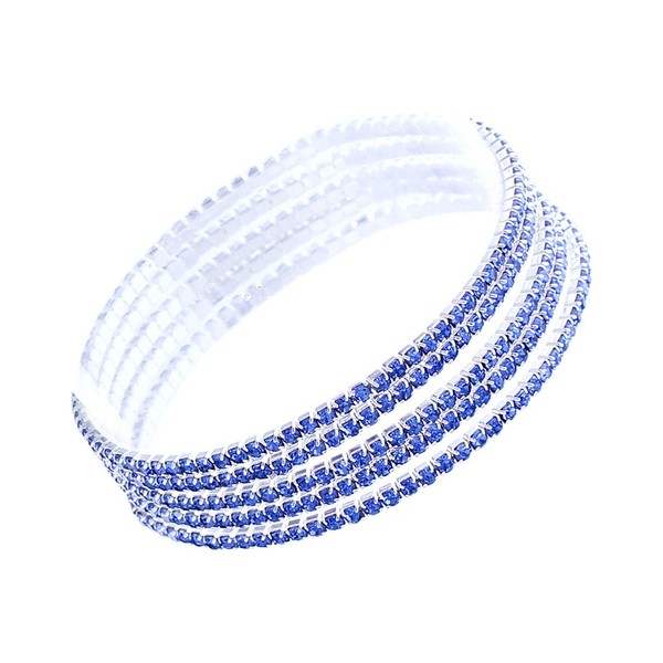 Rosemarie Collections Juego de 5 pulseras elásticas apilables de diamantes