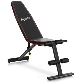 Superfit Adjustable Weight Bench for Strength Training Incline Decline Flat Utility Bench