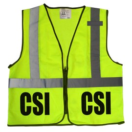 Conspiracy Tee CSI safety vest, Crime Scene Investigation, High Visibility vest