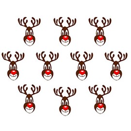 TENNER.LONDON Set of 10 Reindeer Iron on DIY Screen print Patch machine washable Motif Applique transfer Merry Christmas
