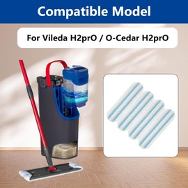 4 PCS Microfibre Mop Cloths Replacement for Vileda H2PrO and for O-Cedar H2PrO Flat mop Spare Parts, Washable and Reusable Mop Pads