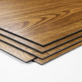 LaCheery 12x12 Peel and Stick Floor Tile Brown Wood Flooring Peel and Stick Waterproof Self Adhesive Sticky Vinyl Floor Tiles for Bathroom Kitchen Laminate Flooring Planks Removable Oak Wood 4 Tiles