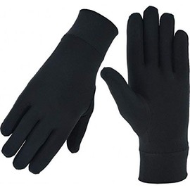Swift Wear Thin Silk Liner Inner Gloves Ski Motorcycle Skiing Walking Cycling Thermal Glove (Black, L)