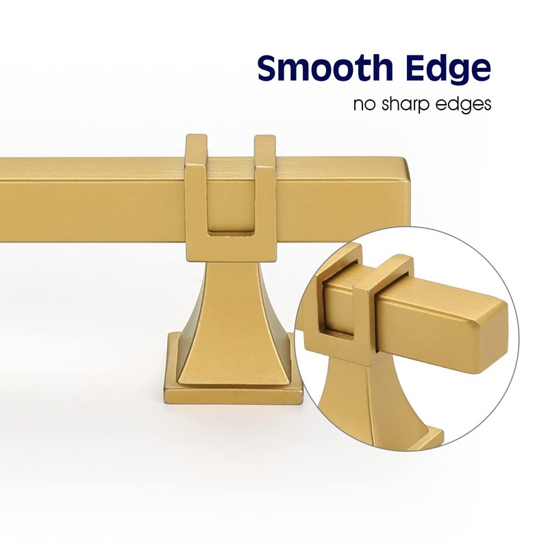 Haliwu 10 Pack Gold Cabinet Pulls, 3 inch Brushed Brass