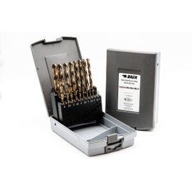 BaerCoil BAER Spiral Drill Bit Set, (0.5 mm Rising Rise) 1-10 mm, Made of High-Alloy HSSE/Cobalt Steel, Spiral Drill Set, Iron Drill, Twist Drill Set