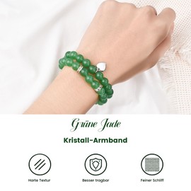 YELUWA 2 pieces bracelet for women, 8 mm natural pearl bracelet, gift, inspirational bracelet, birthday gift for women, girls, best friends, mother, daughters, colleagues, couple, friendship sister,