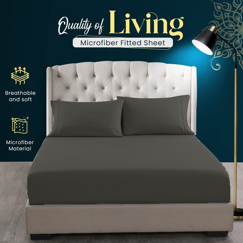 Sunshine Comforts Microfiber Fitted Sheets Breathable, Anti Wrinkle 26cm Deep