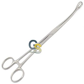 G.S FOERSTER Sponge Forceps 9.5" Curved FENESTRATED Oval Serrated Jaws