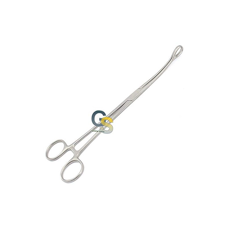 G.S FOERSTER Sponge Forceps 9.5" Curved FENESTRATED Oval Serrated Jaws