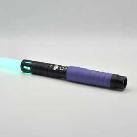 Saber Platinum Lightsaber with Infinite LED Color Options(11), Multiple Sound Fonts, FOC, Wrapping Tape, and Heavy Dueling Support Build (Model X Black-Purple)