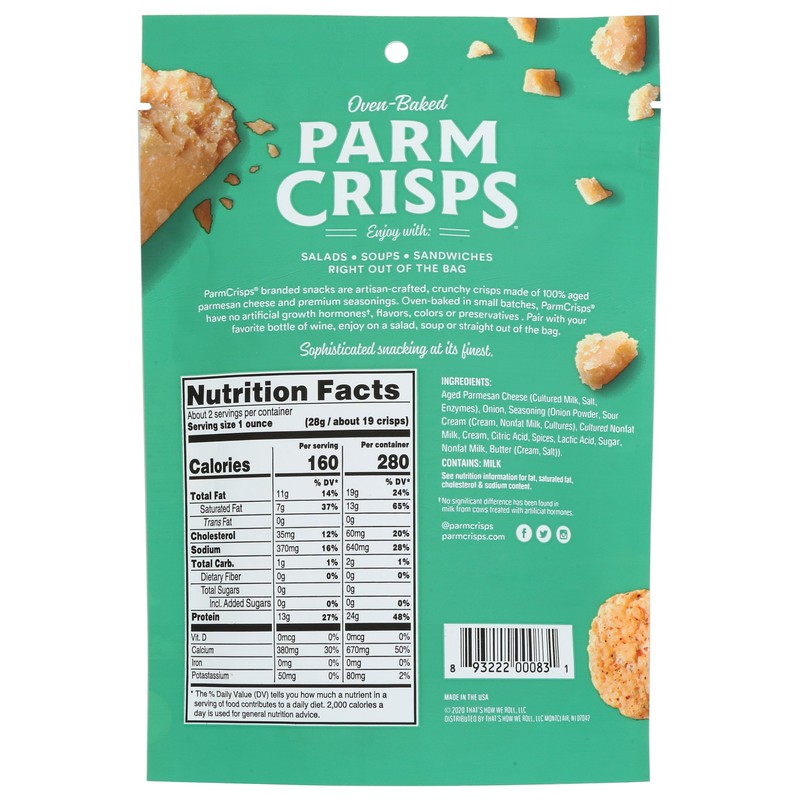 Parmcrisps, Crisps Sour Cream Onion, 1.75 Ounce