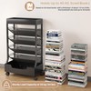 UMDONX Modern Mobile Book Cart Single-Sided Rolling Bookshelf with Metal