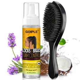 Braid Foam Control Braid Mousse for Braids Twist, Locs, No Flake Extra Hold High Shine Style and Moisturizes- Hair Braiding Mousse for Braids Lightweight Easy to Apply- Moose Hair Foam Loc Hair Brush