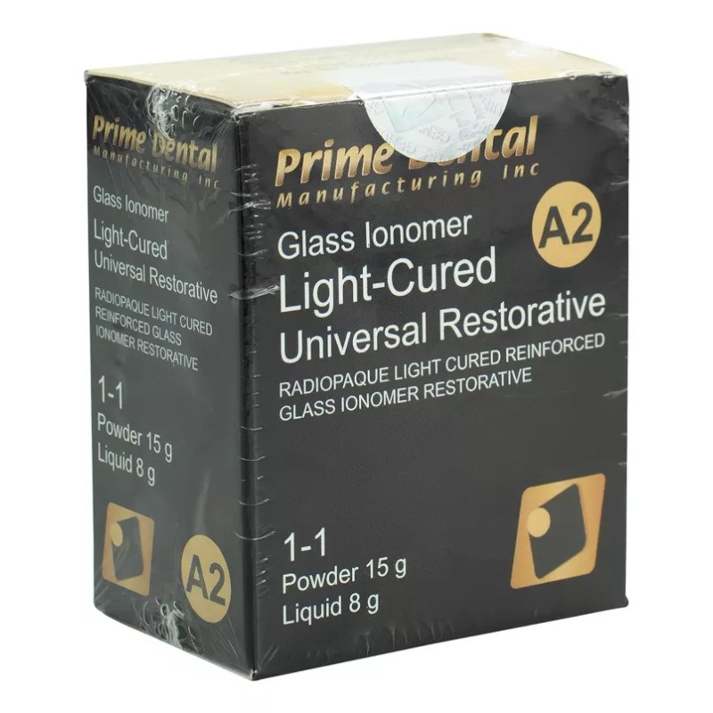 Prime Dental Glass Ionomer Ligth Cured Universal Restorative A2 15gr
