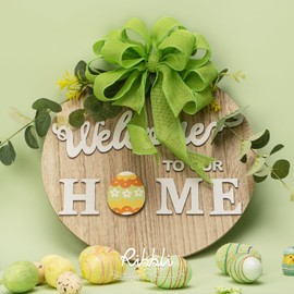 Ribbli Emerald Green Burlap Wired Ribbon,1-1/2 Inch x 10 Yard, Wired Edge Ribbon for Big Bow,Wreath,Tree Decoration,Outdoor Decoration