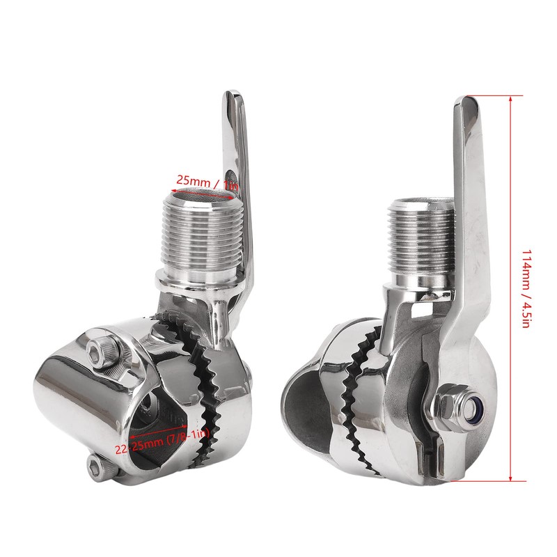 Marine VHF Antenna Mount, 316 Stainless Steel Erratchet Rail Mount