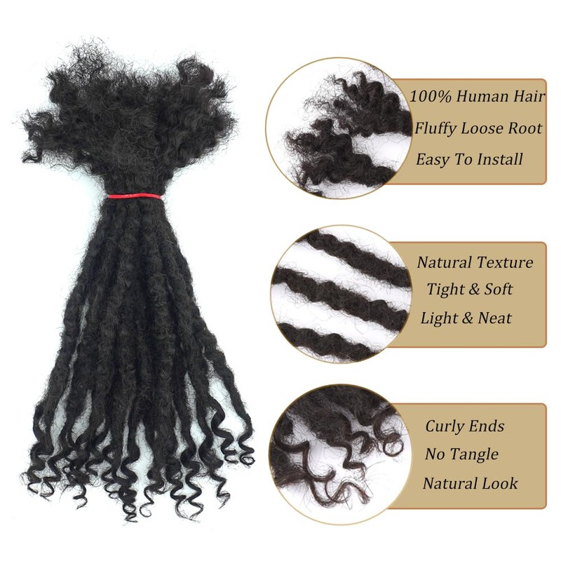 Textured Locs Extension With Curly Ends 100% Permanent Human Hair
