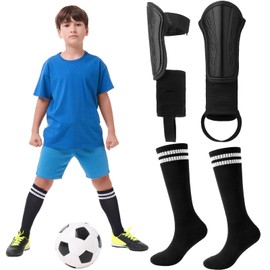 Newofview Shin Pads Children's Football with Football Socks Children Shin Pads Football Shin Pads Football Socks for Boys Girls from 4-8 Years