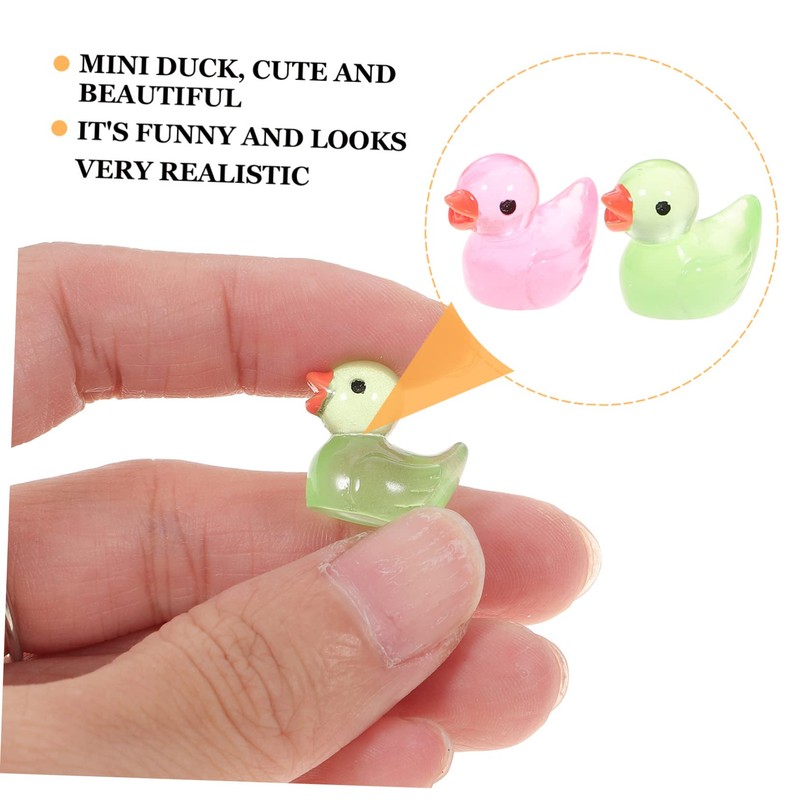 Outanaya 50pcs Luminous Miniature Duck Decorations for Party and Crafts