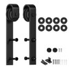 skysen Sliding Barn Door Hardware Roller Set Black (J Shape