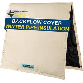 Cholila Cover Backflow Preventer Cover Insulated (5˚F) - 20" W x 16" H Backflow Cover for in-Wall Pipes - Sprinkler Covers for Outside Pipe Traversable - Backflow Insulation Cover Khaki